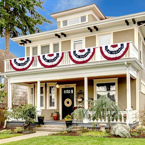Miniatura 2 de Bandera de abanico de fanáticos estadounidenses de 2 x 4 pies, bandera de Estados Unidos, bandera patriótica de medio abanico, banderas de