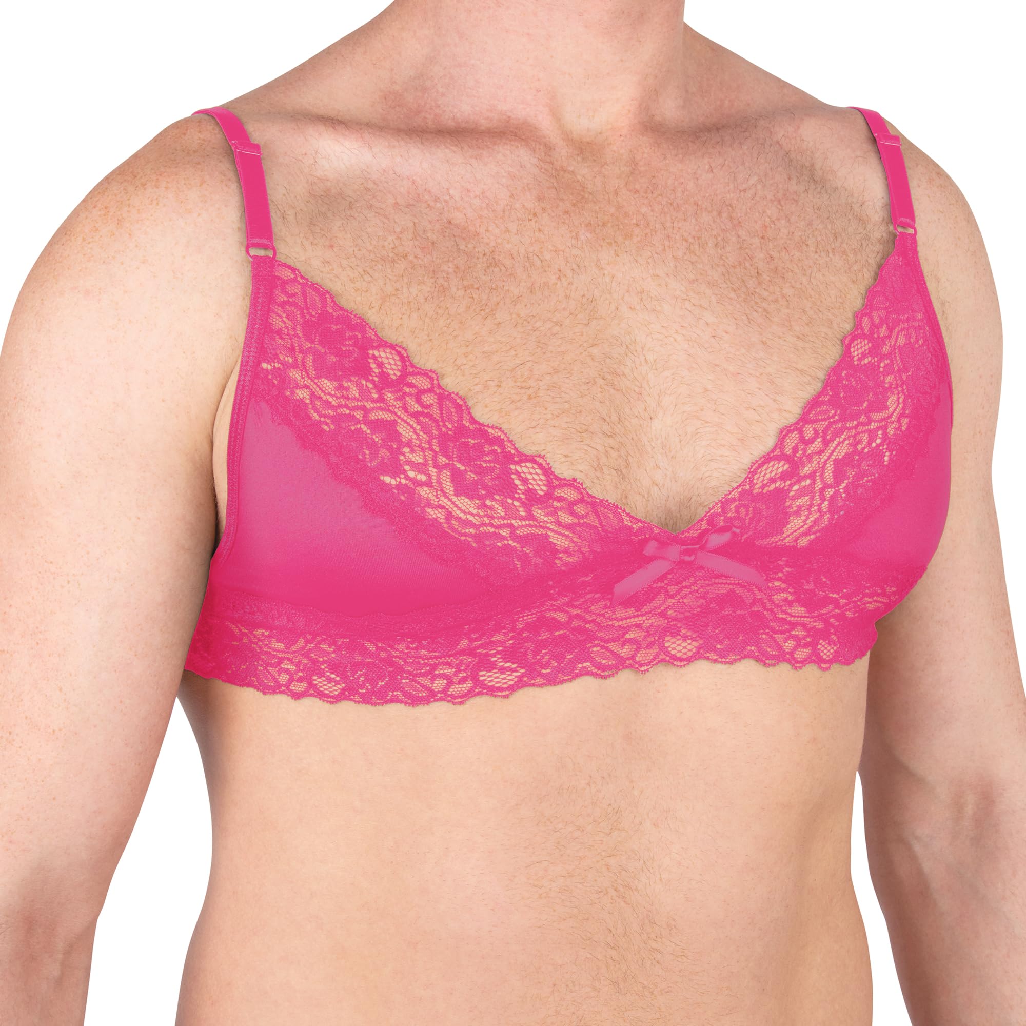Prowler Men's Pink Lace Bra – Delicate Lace Lingerie For Confident, Sophisticated Seduction (Xx Large 44" - 46", 111Cm - 116Cm)