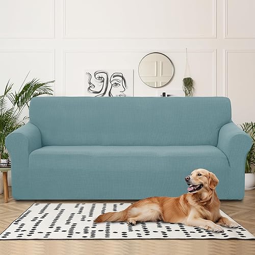 Miniatura 205 de U-NICE HOME Funda elástica para sofá de 2 plazas, funda protectora de muebles para sofá de 2 plazas, apta para mascotas (sofá biplaza, beige)