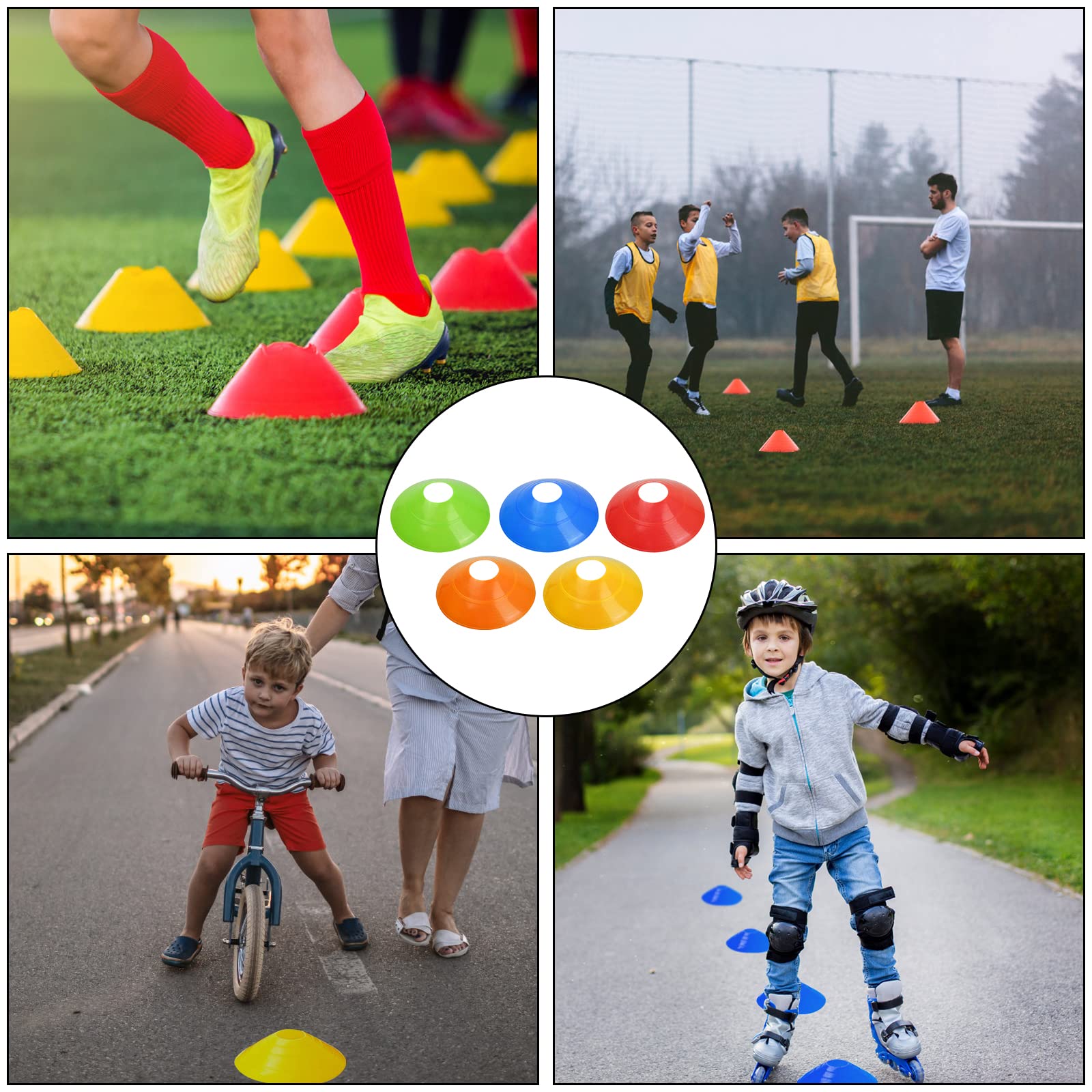 20 Pezzi Cinesini per Allenamento, Coni da Allenamento, Coni per l'allenamento del Calcio, Addestramento Cani Attrezzatura, Coni da Allenamento per Il Calcio e la marcatura del Campo