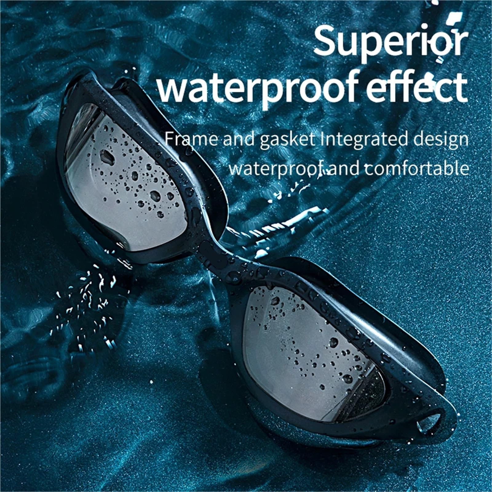 JUANYAO Occhiali da Nuoto Occhialini da Nuoto Regolabili HD Occhiali da Nuoto antiappannamento Occhiali da Nuoto Professionali in Silicone for Uomo per Il Nuoto(Blue)