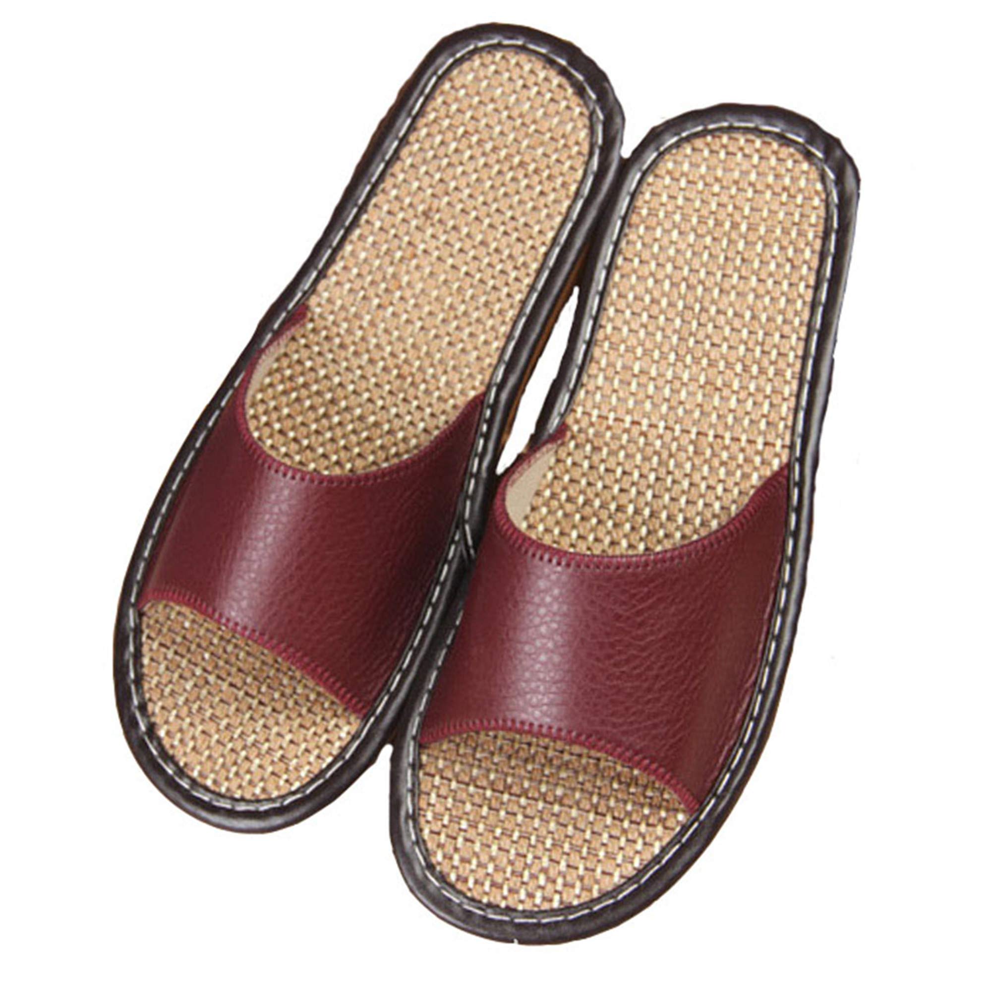 LANFIRE Ladies slippers Summer sandals Straw sandals Indoor slippers Leather slippers