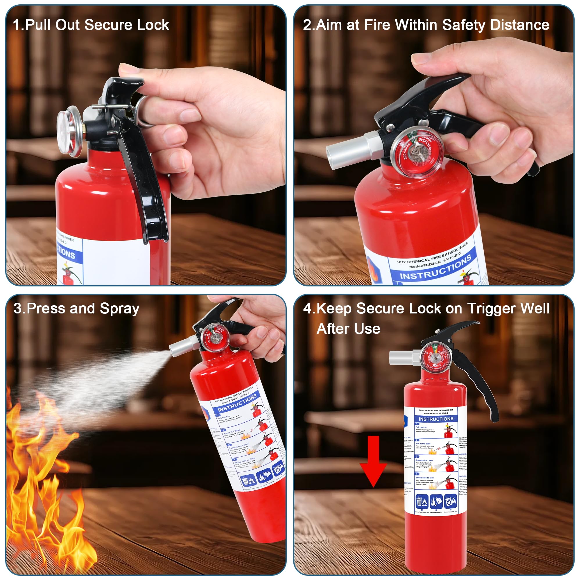 ABC Fire Extinguishers - 2 Pack with Mount -6 ABC Fire Extinguishers - 2 Pack with Mount -6