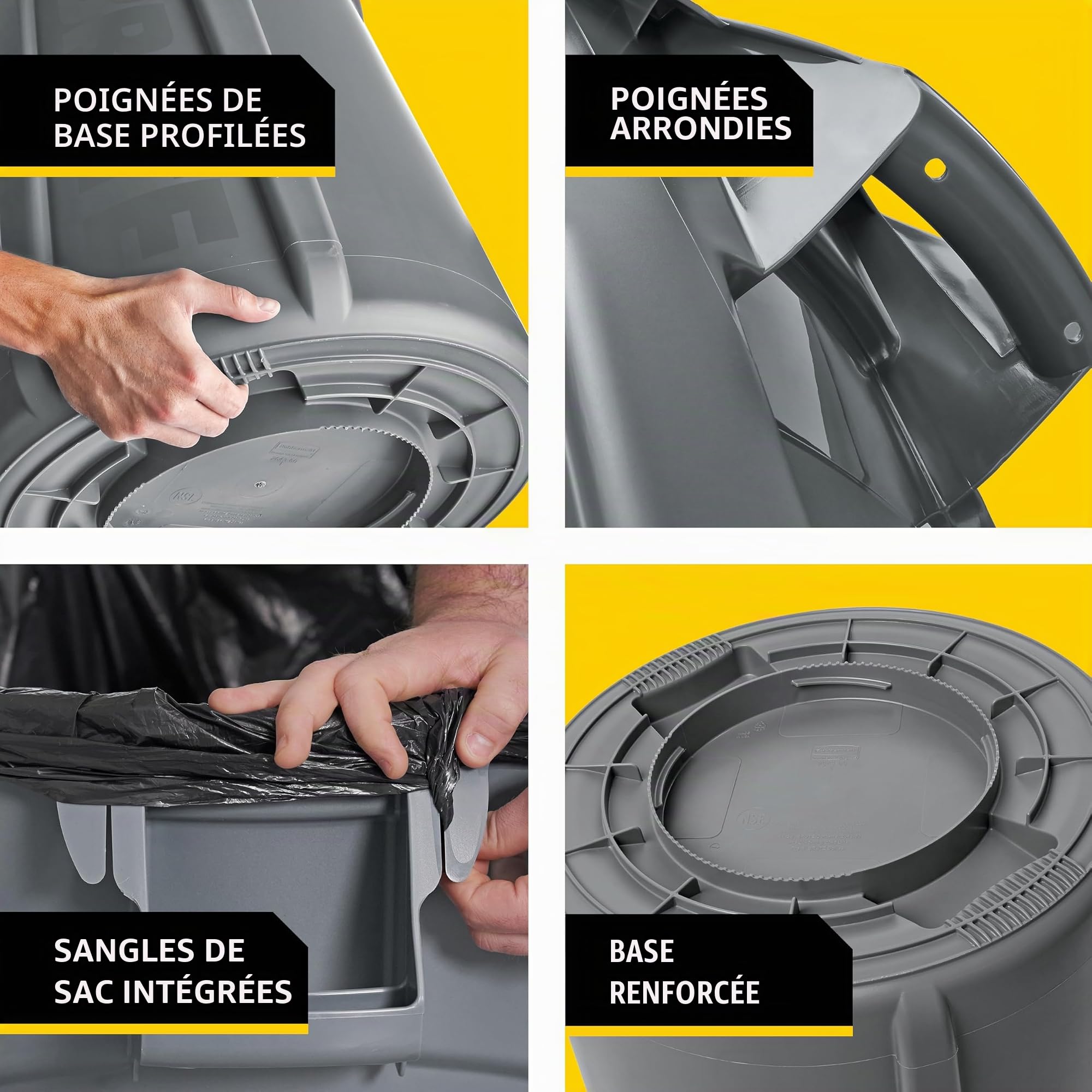 Rubbermaid Commercial Products Brute Collecteur Ventilé | Poubelle à Déchets Industriels en Plastique | 76 L, Vert