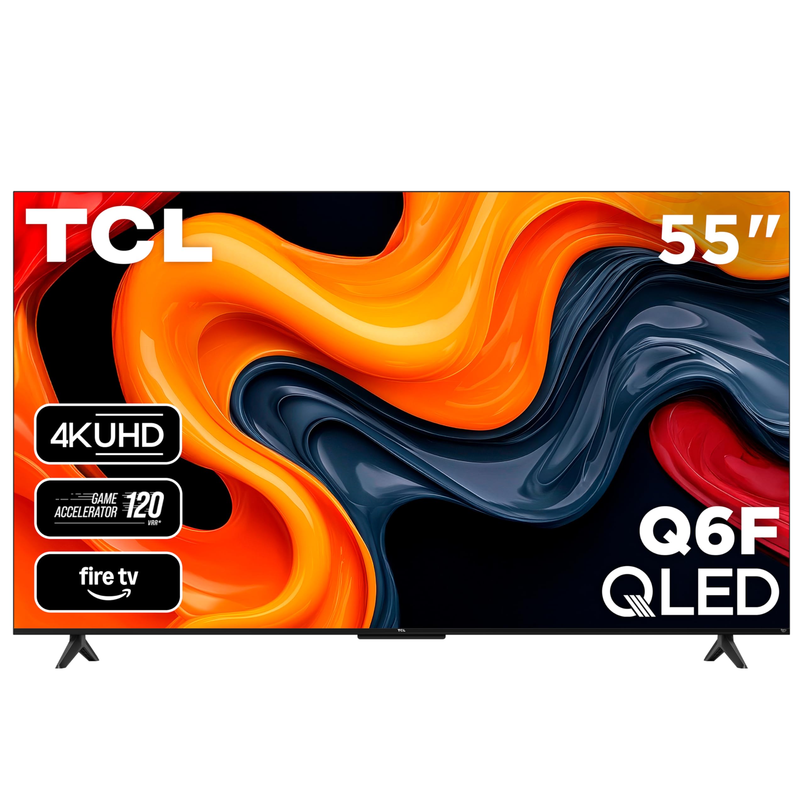 TCL 55-Inch Q6 QLED 4K UHD Smart TV with Fire TV (55Q651F, 2025 Model) Dolby Vision, HDR PRO+, Dolby Atmos, Alexa Built-in with Voice Remote, Apple AirPlay 2 Compatibility, Streaming Television