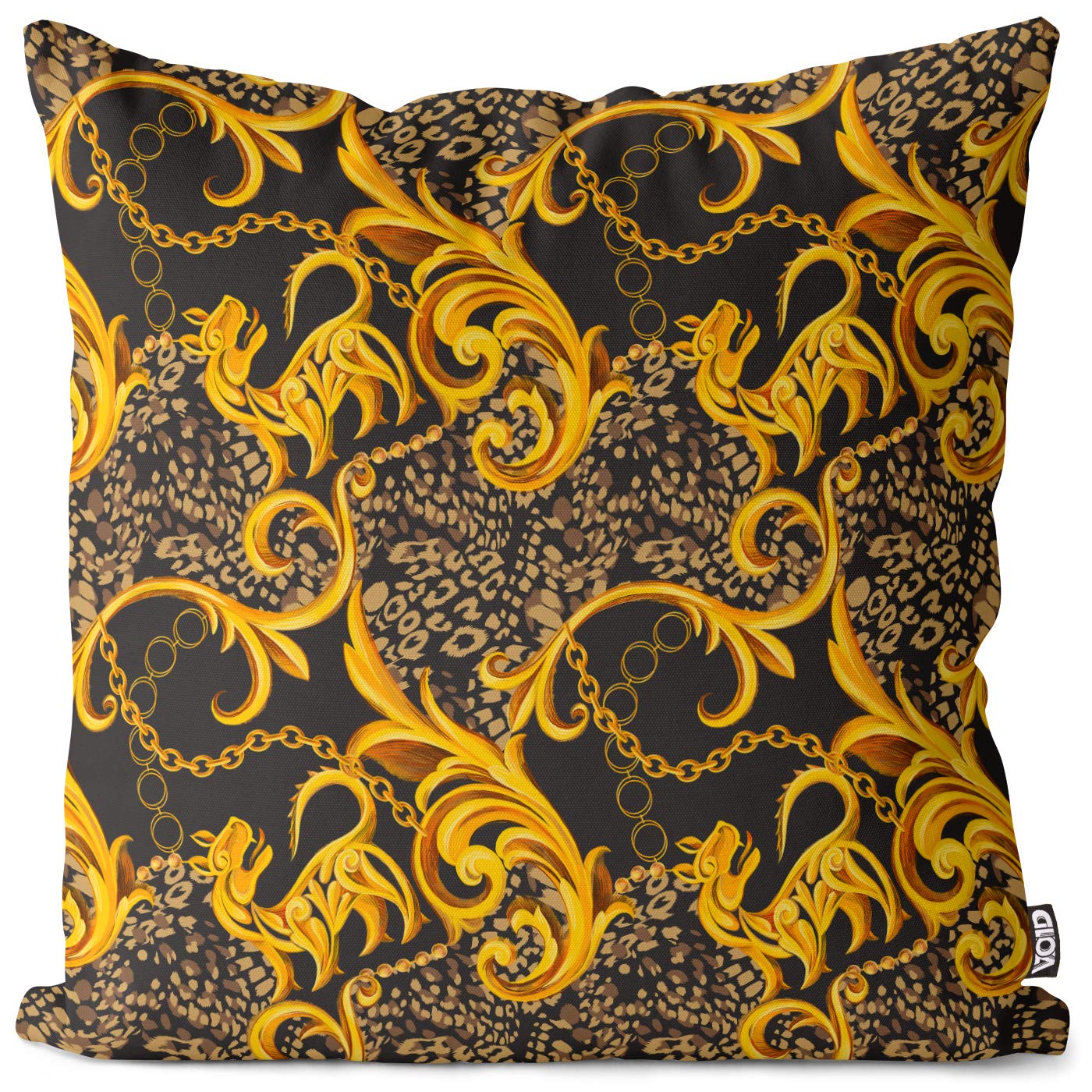 VOID Golden Baroque poszewka na poduszkę, poszewka na poduszkę, poduszka na sofę, poduszka dekoracyjna, wymiary: 60 x 60 cm