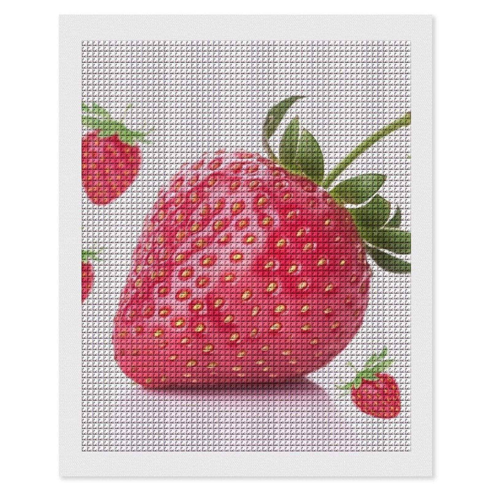 Strawberry Diamond Art Kits for Adults, DIY 5D Diamonds Painting Kits for Beginner, Round Full Drill Diamond Dots Painting, 16"x20" Diamonds Pictures Gem Art and Crafts Wall Decor