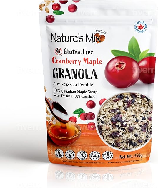 MADE IN CANADA - GLUTEN FREE CRANBERRY MAPLE GRANOLA 350G