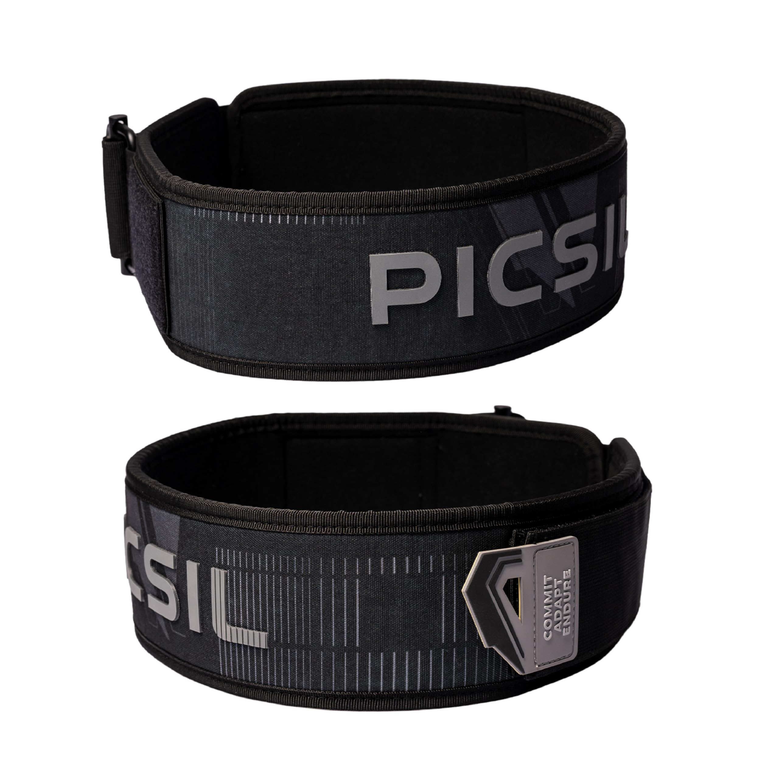 PICSIL - Neoprene Lumbar Belt for Weightlifting | Official Competition Support | Versatile Buckle | Comfort & Durability | Ideal for Powerlifting & Cross Training | (Moonless, L)