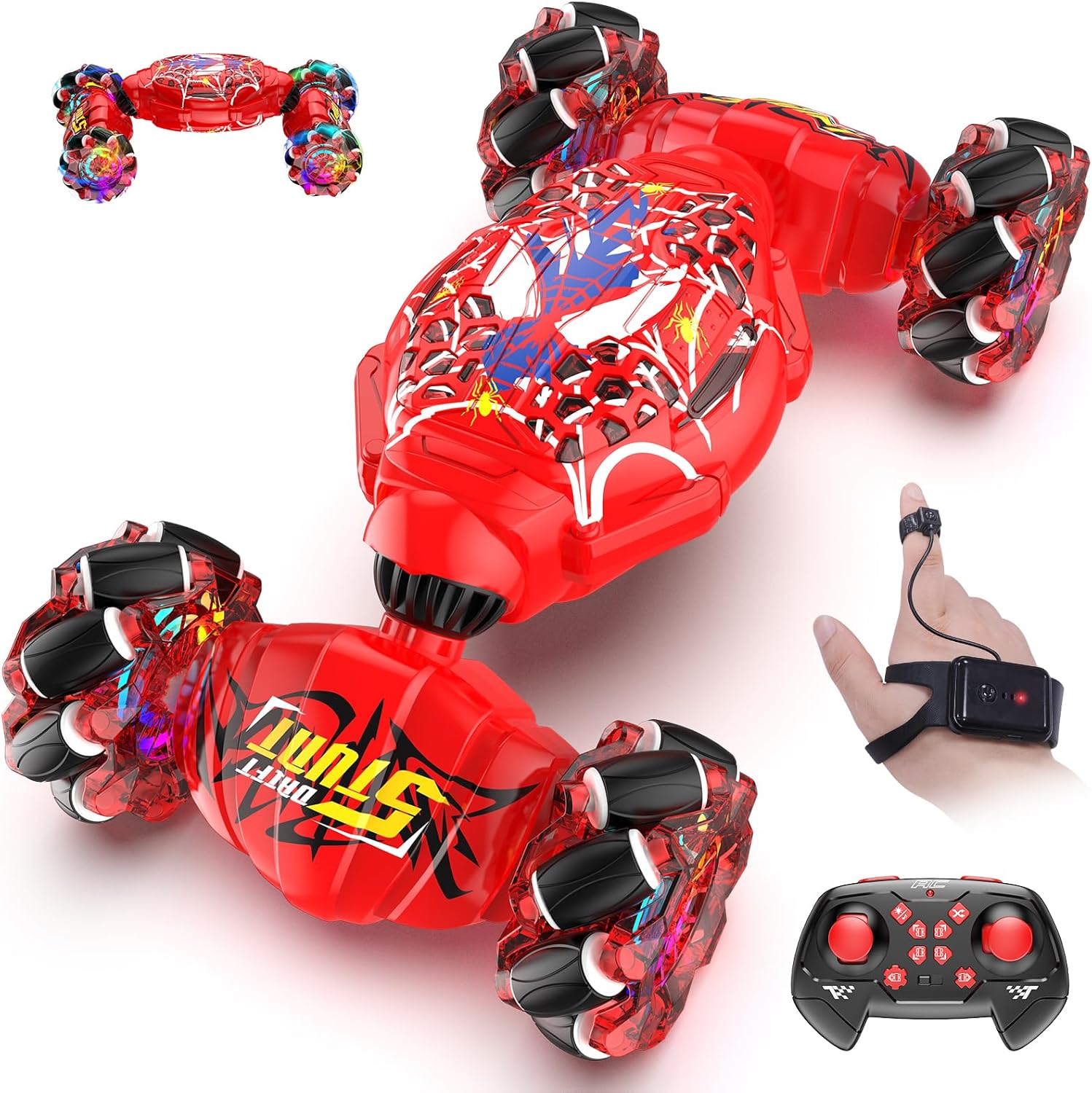 Nikuku Remote Control Car – 2.4GHz 4WD Gesture Sensing RC Stunt Car Toys for Boys and Girls Ages 6-12, 360° Rotating Drift RC Cars with Lights and Music, Ideal Birthday and Xmas Gift Nikuku Remote Control Car – 2.4GHz 4WD Gesture Sensing RC Stunt Car Toys for Boys and Girls Ages 6-12, 360° Rotating Drift RC Cars with Lights and Music, Ideal Birthday and Xmas Gift