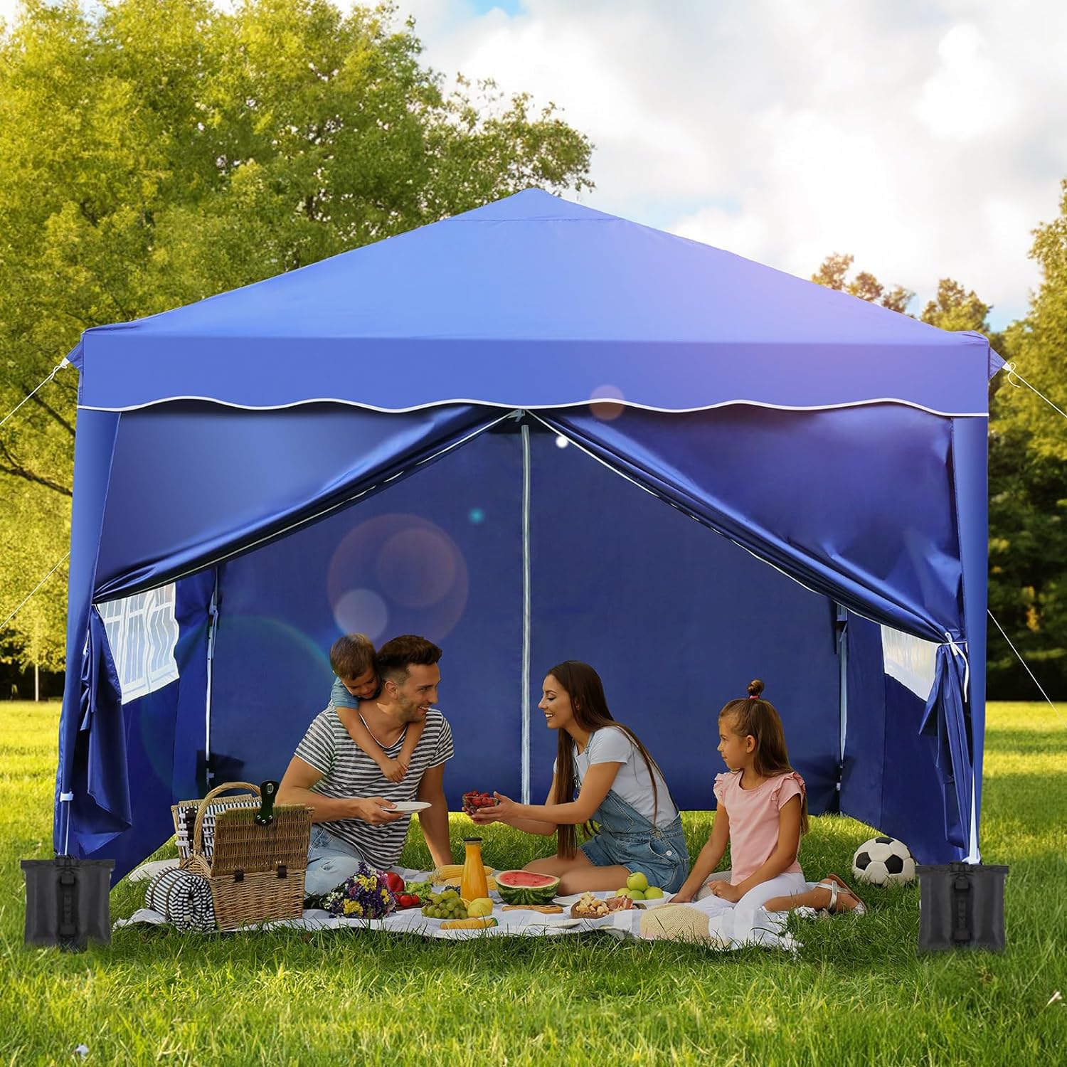 Amazon.de: Pavillon 3x3 Wasserdicht Stabil Winterfest, Faltpavillon Faltbar  Gartenzelt, Pop Up Partyzelt, Falt Pavillon Zelt mit 4 PCS Sandsack, UV  Schutz 50+ Metall-Verstrebungen fr Camping Grau