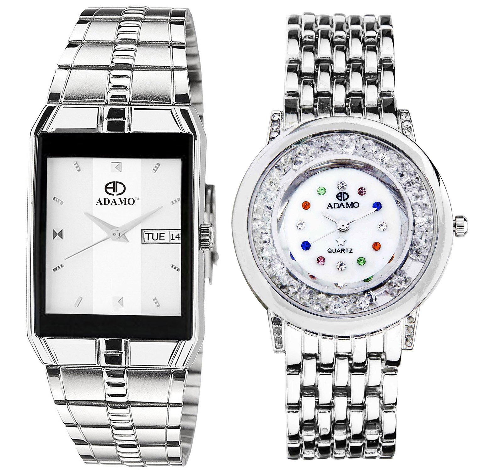 ADAMO Enchant Day & Date Couple Combo Wrist Watch 9151SM01-85SM01 (B079Z7FVRF) Amazon Price History, Amazon Price Tracker