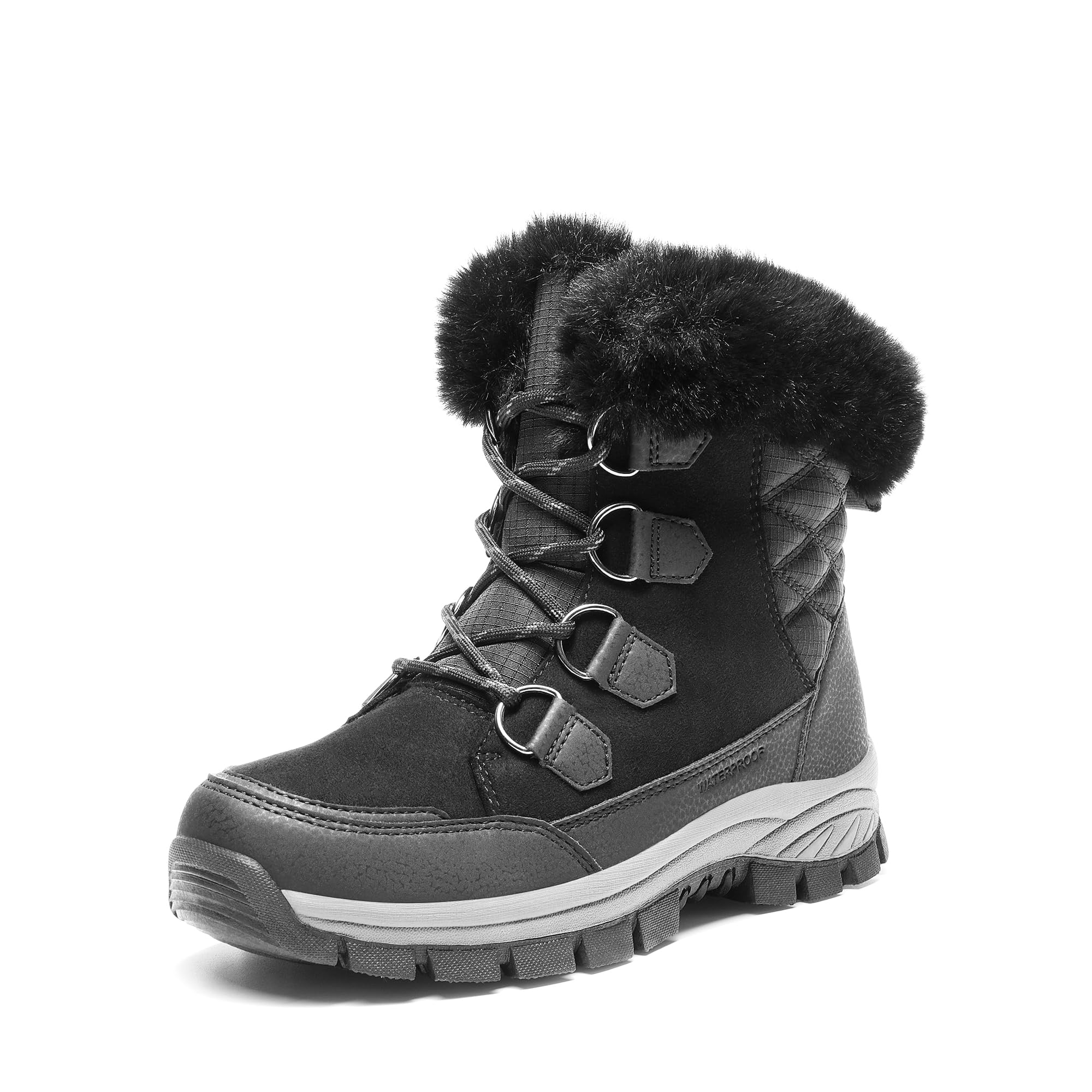 DREAM PAIRS Waterproof Snow Boots for Women Faux Fur Cozy Warm Insulated Winter Boots Lace Up Mid-Calf Outdoor