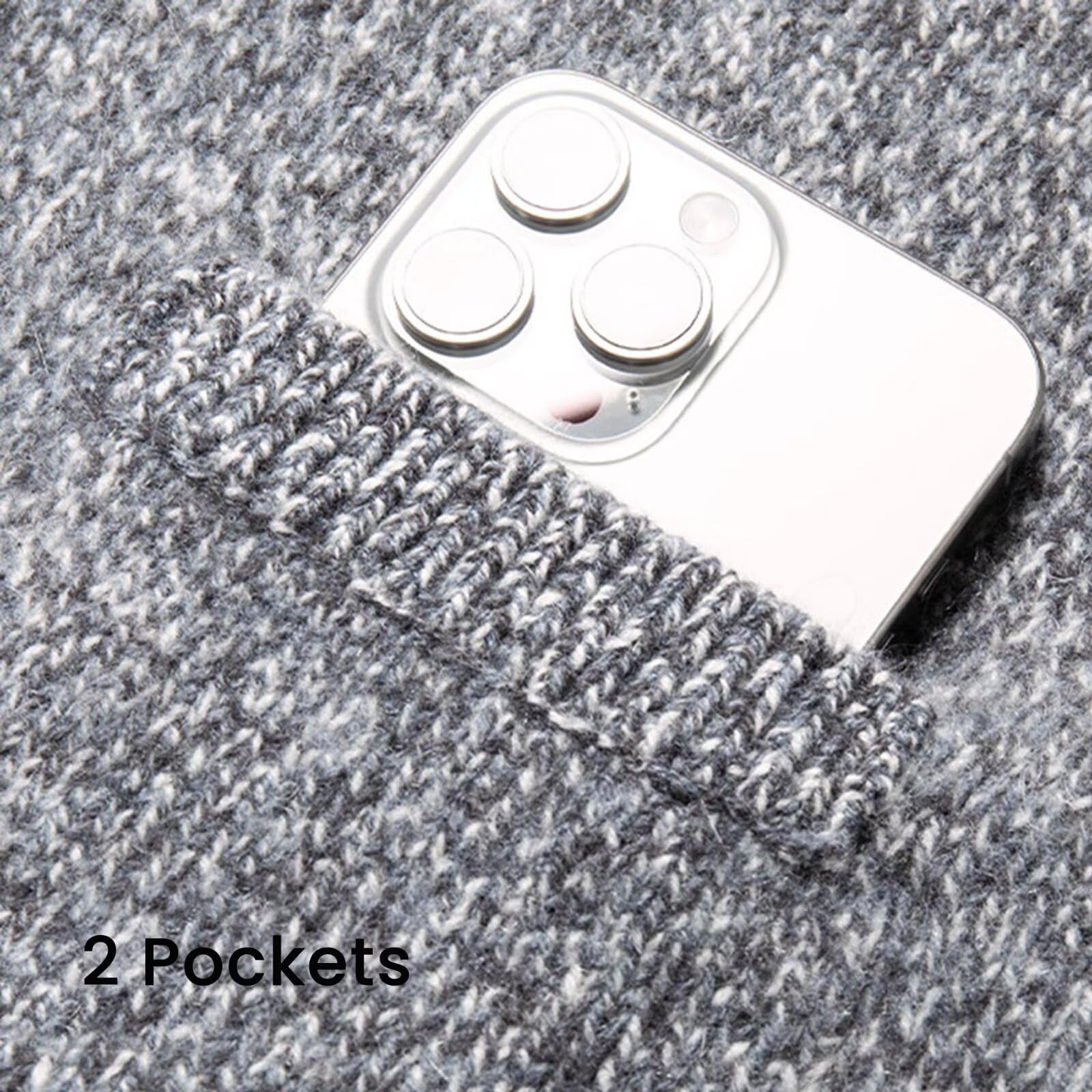 HNVAVQ Cárdigan Hombre 100% Cachemira Chaqueta de Punto Cuello V | 100% cachemira, suave transpirable, cuello V elegante, botones frontales, ideal con camisa o chaqueta