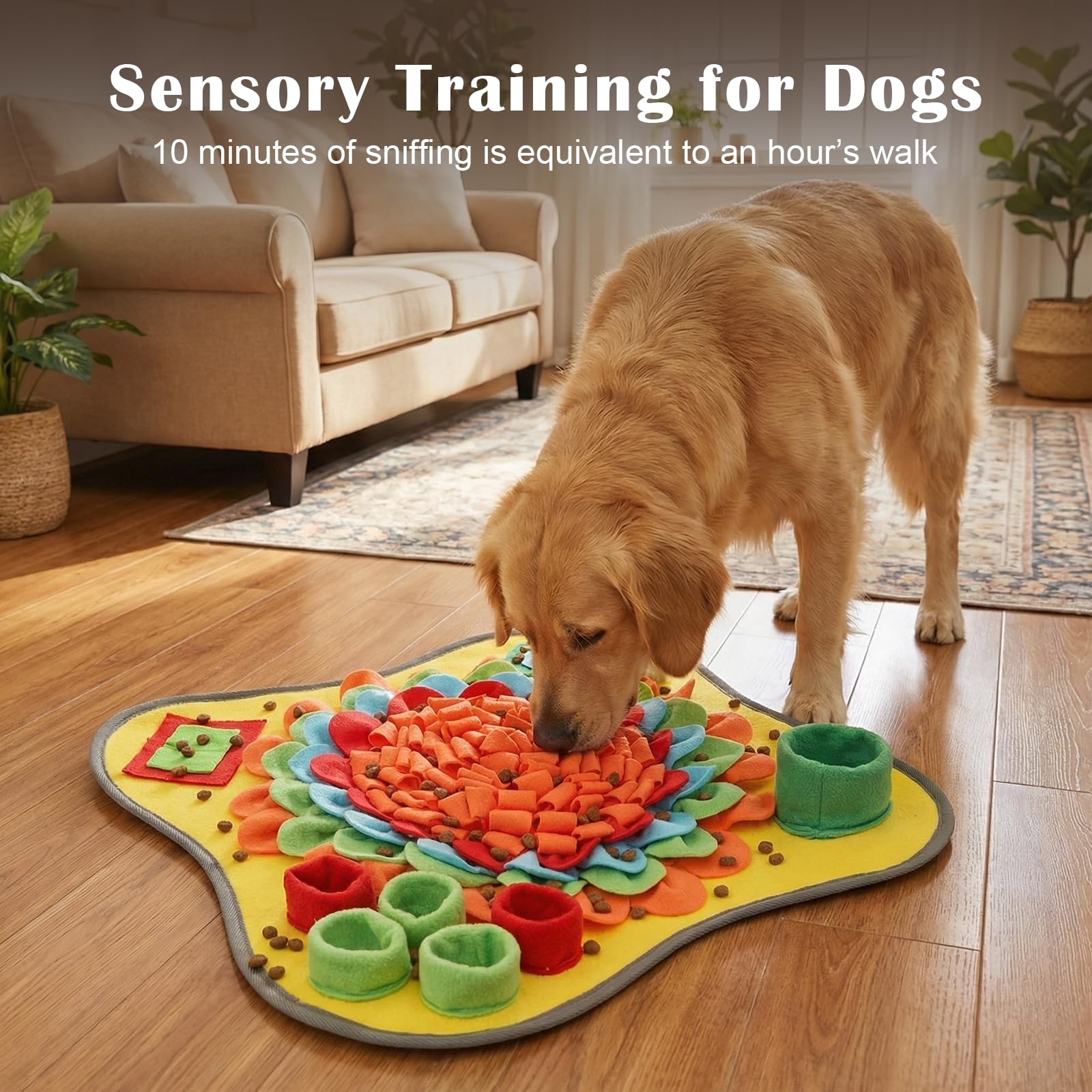 Cozary Tappeto Olfattivo Cane 50x50 cm – Tappetino Olfattivo, Gioco Interattivo Cane, Giochi Olfattivi, Antiscivolo, Lavabile, per Taglie Piccole e Medie