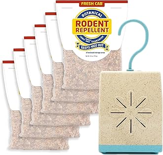 EarthKind Fresh Cab Rodent Repellent & Pouch Pod - Botanical Rodent & Mouse Repellent - Made with Plant Fibers & Essential Oils - Pest Repellent - 6-Pack Plus 1 Pouch Pod