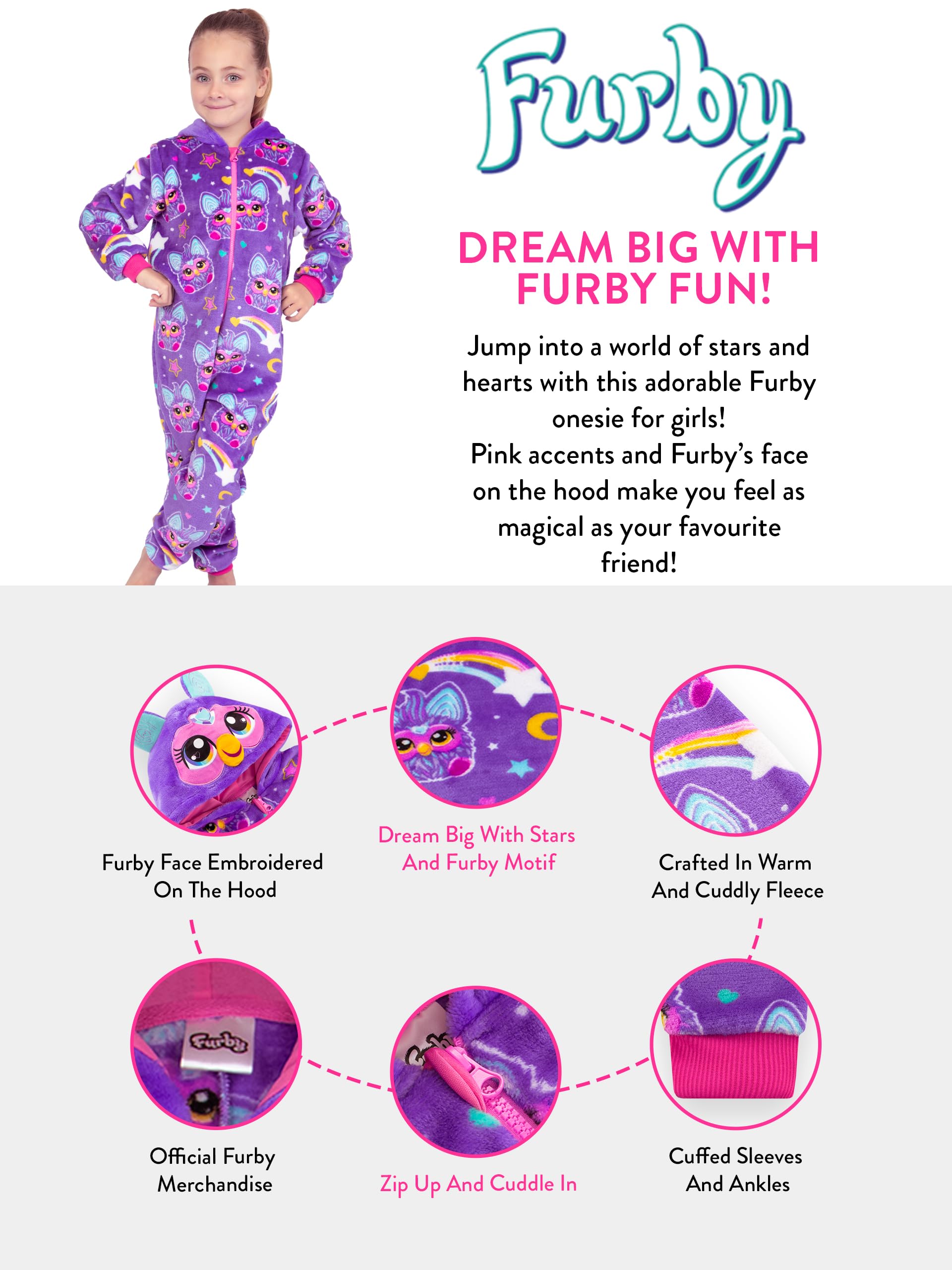 Furby Mono Pijama Niña | Pijama Polar Niña | Pijamas Polares | 4 E 10 Años