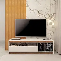 Rack Para Sala De Estar Com Porta Basculante 1.30m Design Moderno e Suporte Para TV