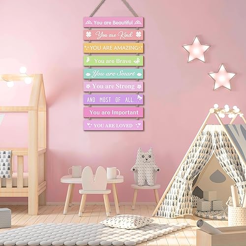 Miniatura 6 de UBTKEY Decoración de pared para habitación de niñas, juego de 9 piezas de decoración de pared para dormitorio de niñas, adolescentes, niñas,