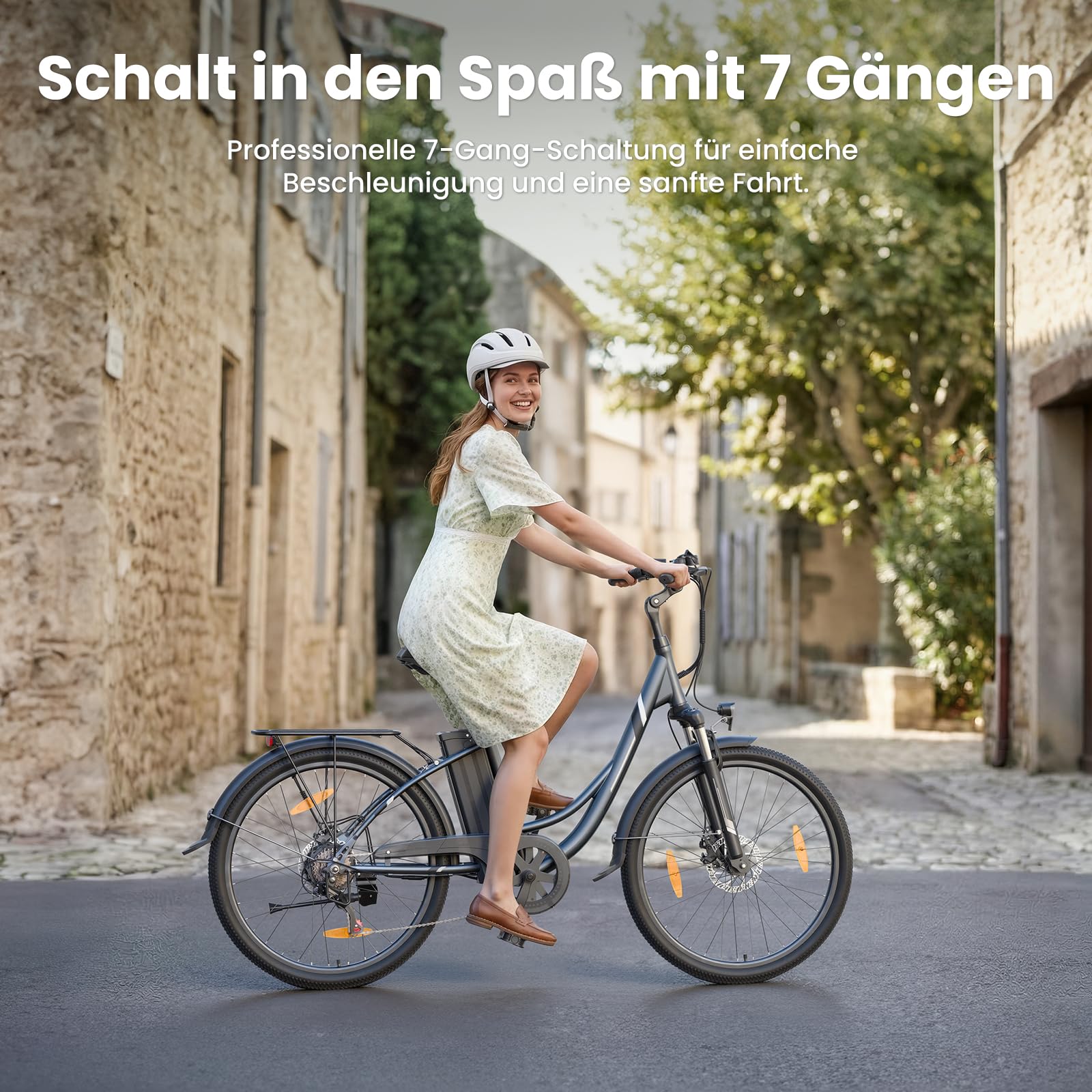 Touroll B1 26 Zoll City E-Bike mit 250W Motor und 36V 15.6Ah Akku Pedelec Cityräder Elektrofahrrad, Max Geschwindigkeit 25km/h Max Reichweite 90km, Erwachsene Herren Damen Ebike
