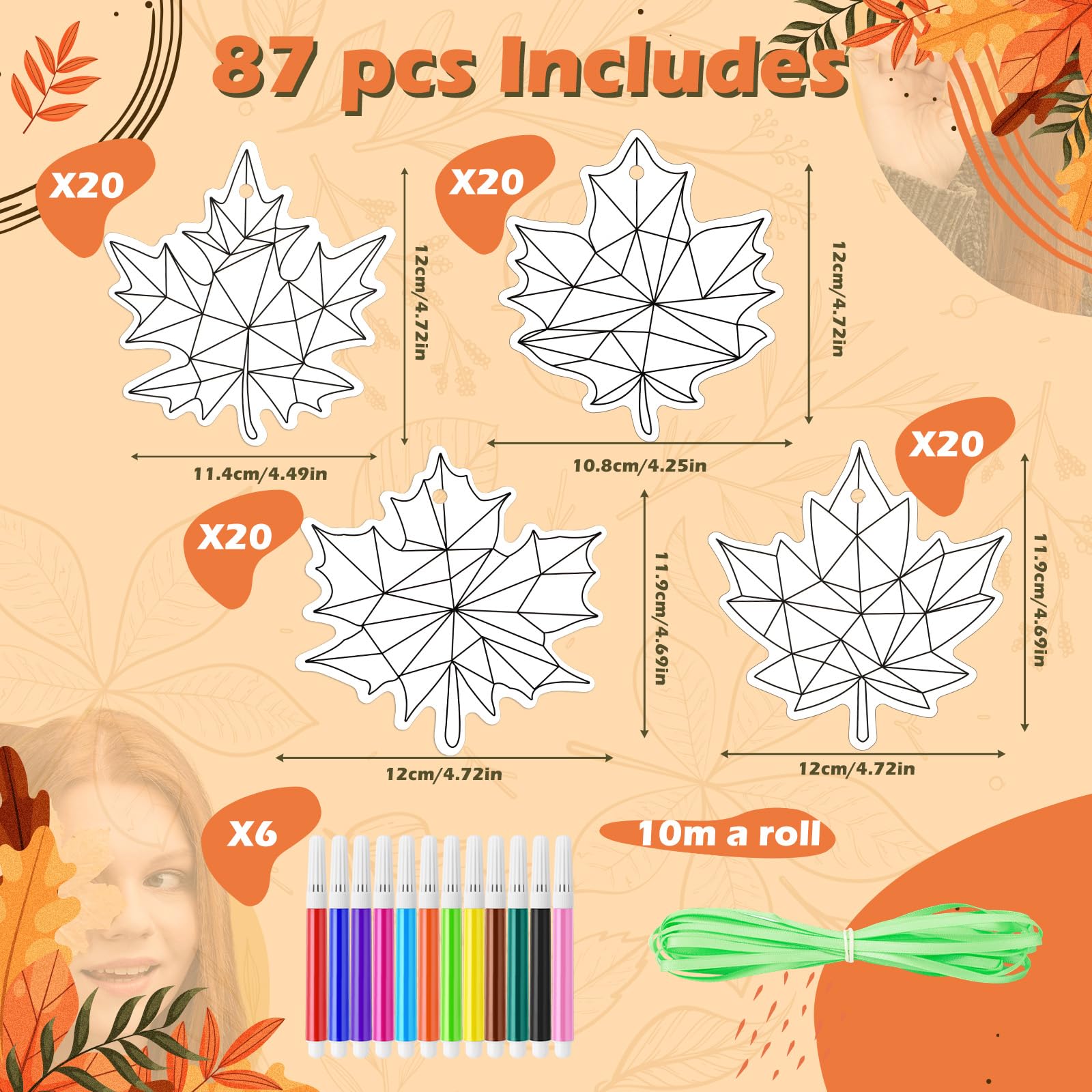 Sereliy 24 Pcs Fall Coloring Wreath Crafts For Kid, Color Your Own Thanksgiving Crafts, DIY Paper Fall Wreath For Classroom Activities Thanksgiving Games.(Thanksgiving