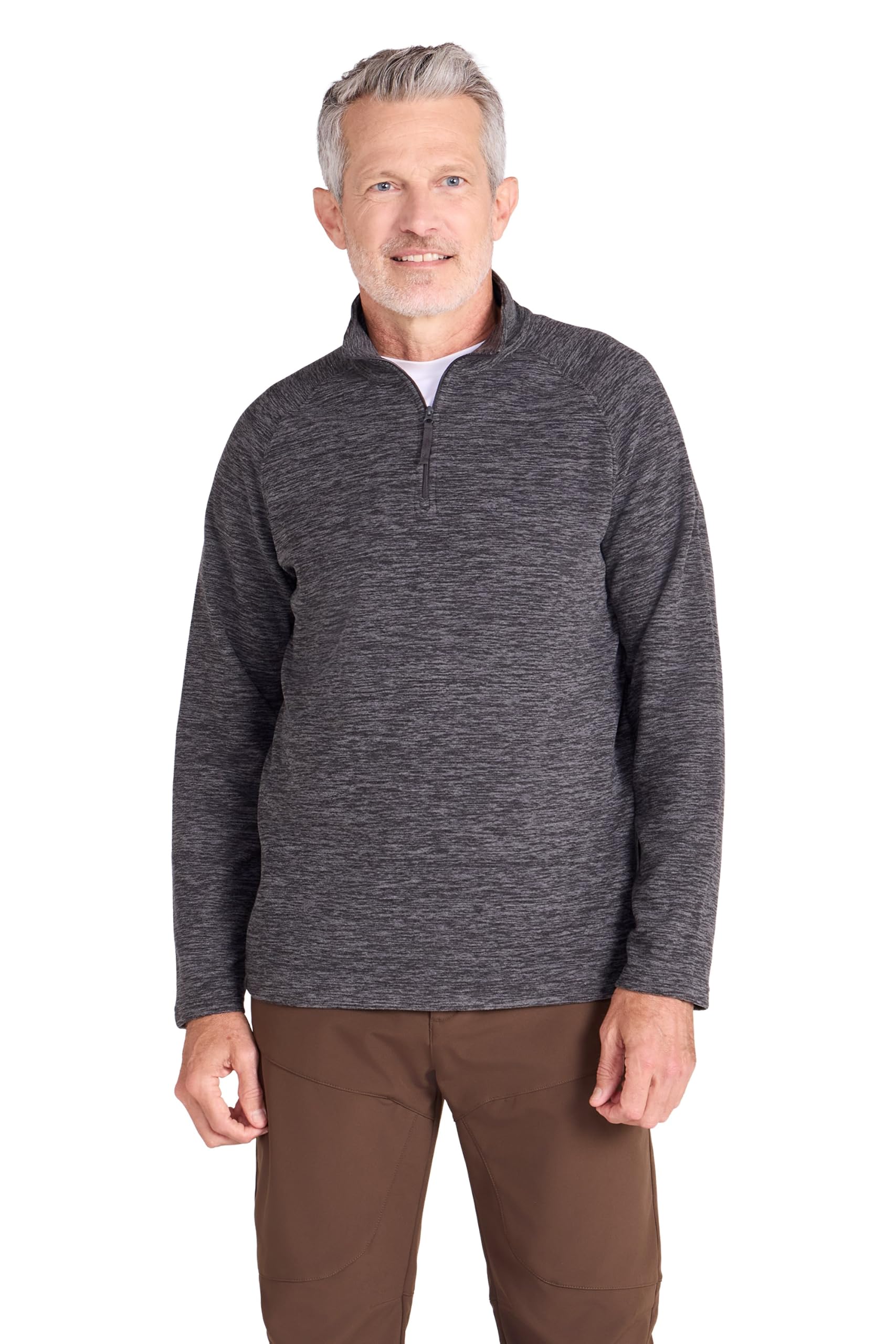 Mountain Warehouse Men's Charcoal Snowdon Half-Zip Fleece Jumper Xxl