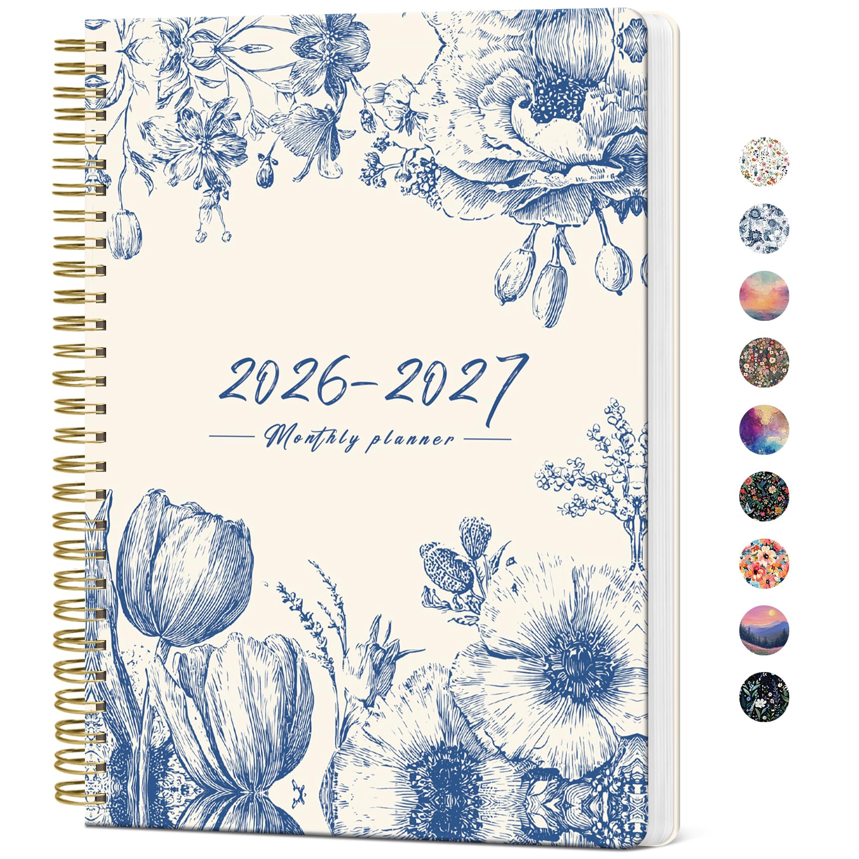 Taja 2026-2027 Monthly Planner | January 2026 - December 2027 | 7" x 10" Blue Elegance - main product image