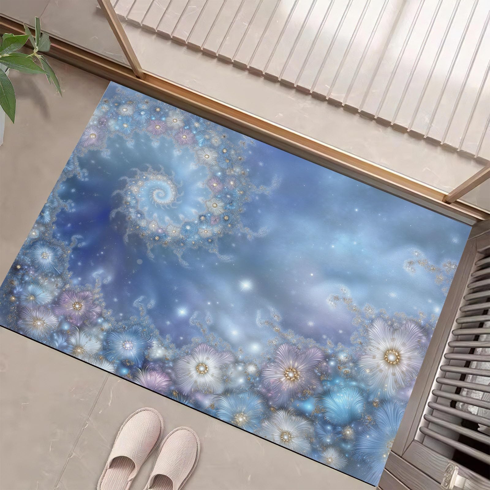 Tapis de porte avant intérieur motif de Noël pour une entrée propre et accueillante en hiver