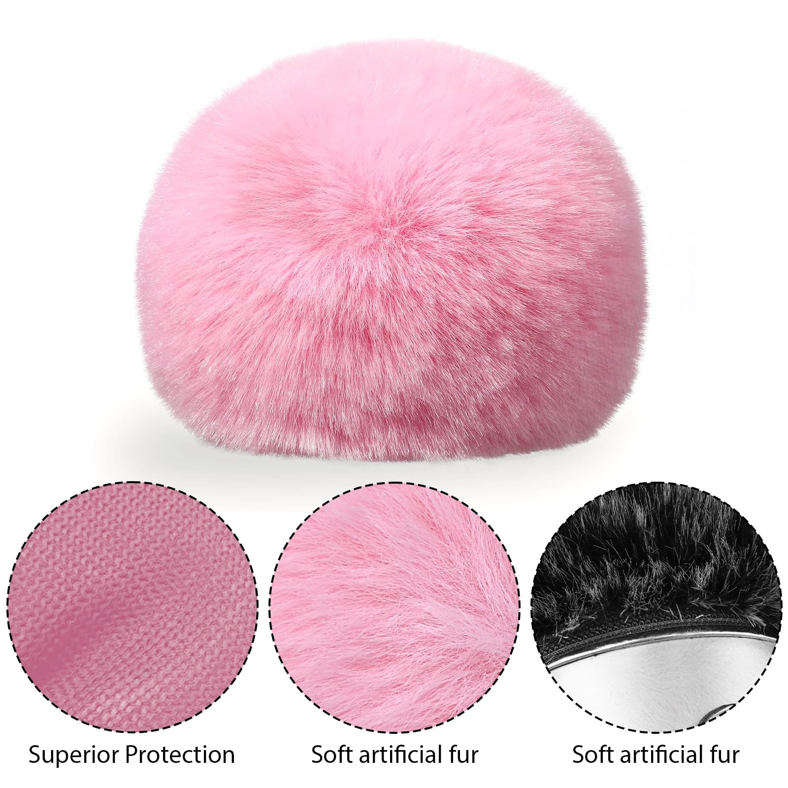 Musiin Microphone Windshield, Fur Cover, Anti-Foam Cover, Compatible with Blue Yeti Microphone (Pink) - Image 3
