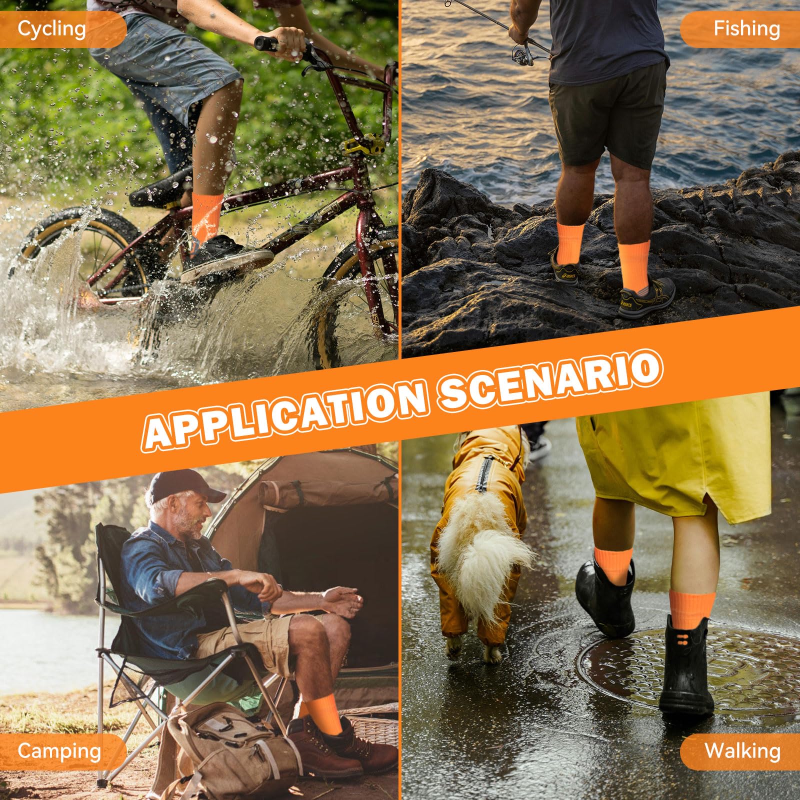 LEOSTEP Chaussettes imperméables pour homme et femme, chaussettes d'extérieur respirantes pour randonnée, patinage, ski, camping