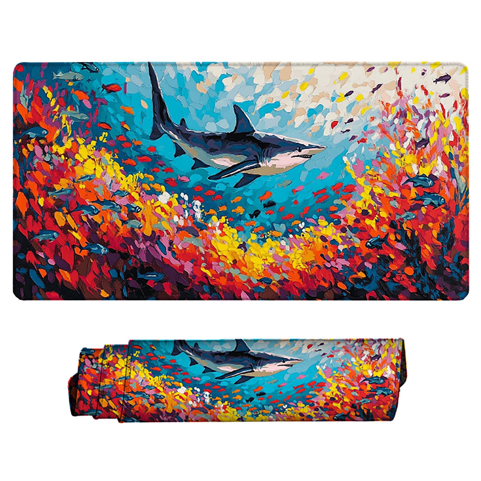 Niebieska podkładka pod mysz XXL, podkładka na biurko, 1200 x 600 cm, szyte krawędzie, podkładka pod mysz, antypoślizgowa gumowa podstawa, podkładka pod mysz dla graczy, stabilna przyczepność na