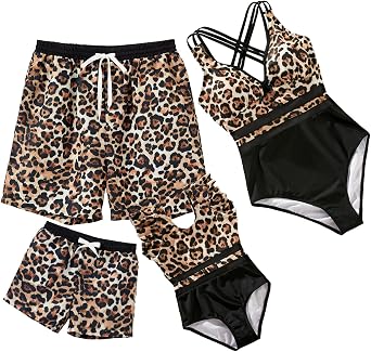 IFFEI Mommy and Me Family Matching Swimsuits Women One Piece Swimsuit Tummy Control Bathing Suits