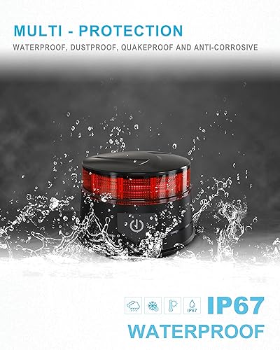 Miniatura 3 de Agrieyes Luz ámbar de 4.2 pulgadas, luces intermitentes de advertencia de seguridad permanentemontaje magnético (rojo, control remoto)