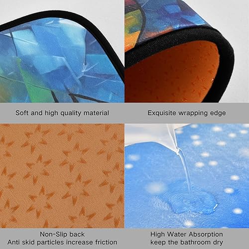 Miniatura 6 de Painting Dog Abstract Kitchen Mat 2 Pcs Set, Low Pile Kitchen Rugs Cushioned Water Absorbent Washable Floor Mats for Kitchen Sink Laundry Room