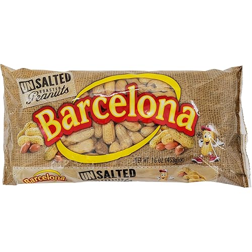 Cacahuetes tostados con cáscara de nuez Barcelona - 1 libra - Sin sal - Cultivado en Estados Unidos - Sin gluten - En cáscara para humanos