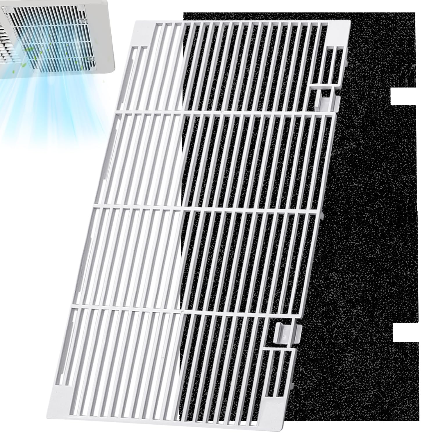 Taiss RV A/C Ducted Air Grille with Filters Duo-Therm Air Conditioner Grille Replacement for Dometic 3104928.019 Parts,Air Conditioner Vent cover(Polar White) F-111