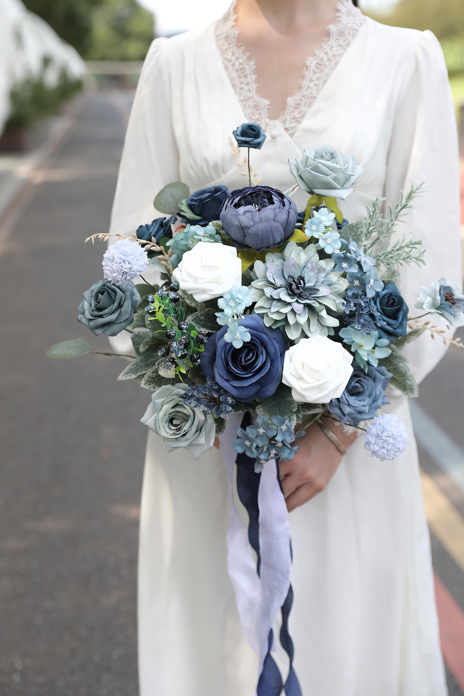 YYHUAWU Set combinato di fiori artificiali con foglie di fiori finti con steli per bouquet da sposa fai da te, centrotavola, composizioni floreali, decorazioni per baby shower, feste per la casa