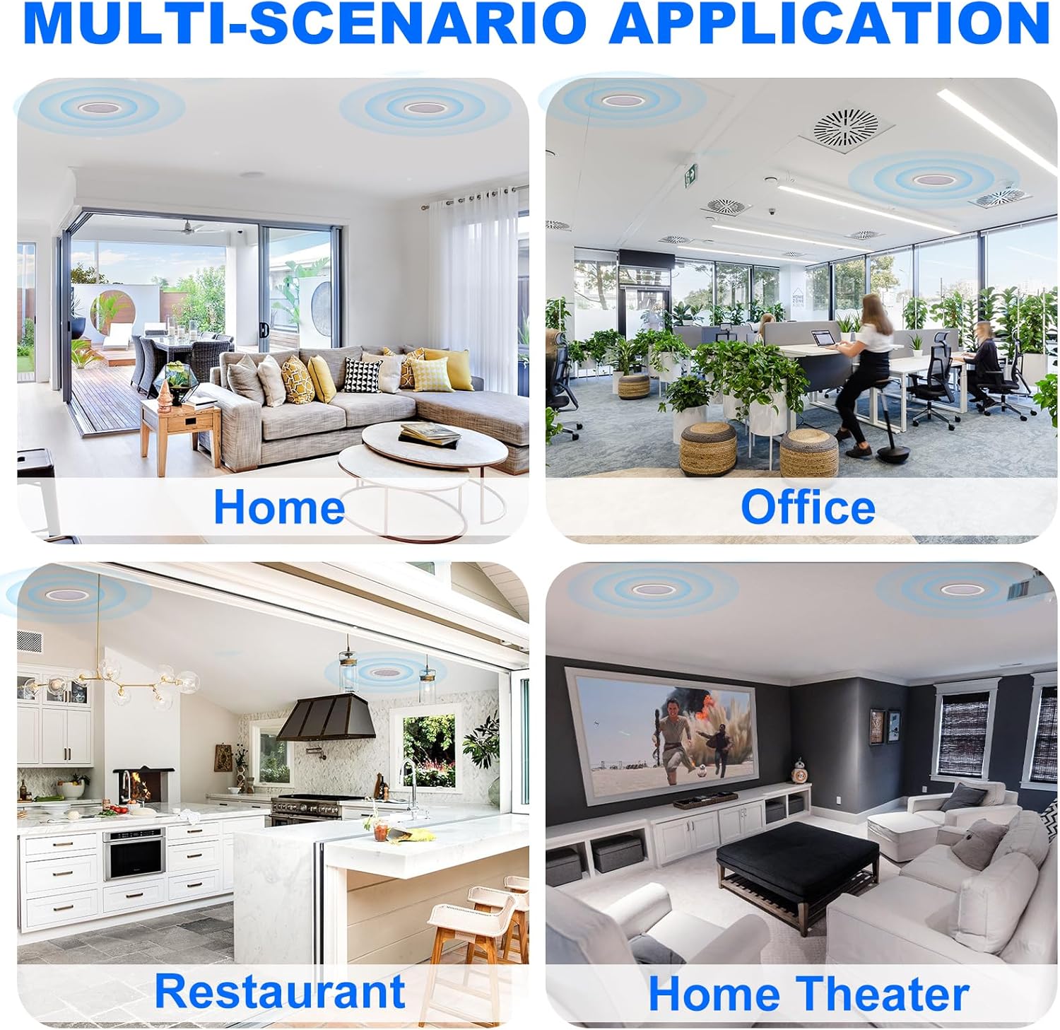 Herdio 8 Inch Bluetooth Ceiling Speakers Max Power 400 Watts 2 Way Flush Mount in Wall Speaker Great for Bathroom, Kitchen,Living Room,Office(1 Pair) - Image 8