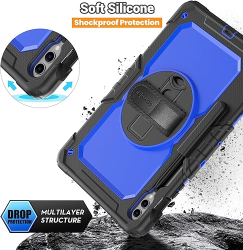 Miniatura 48 de SEYMAC Funda para Samsung Galaxy Tab S10 Lite/S10 FE/ S9 FE/ S9 5G (10.9''/11''), resistente a prueba de golpes con protector de pantalla, soporte