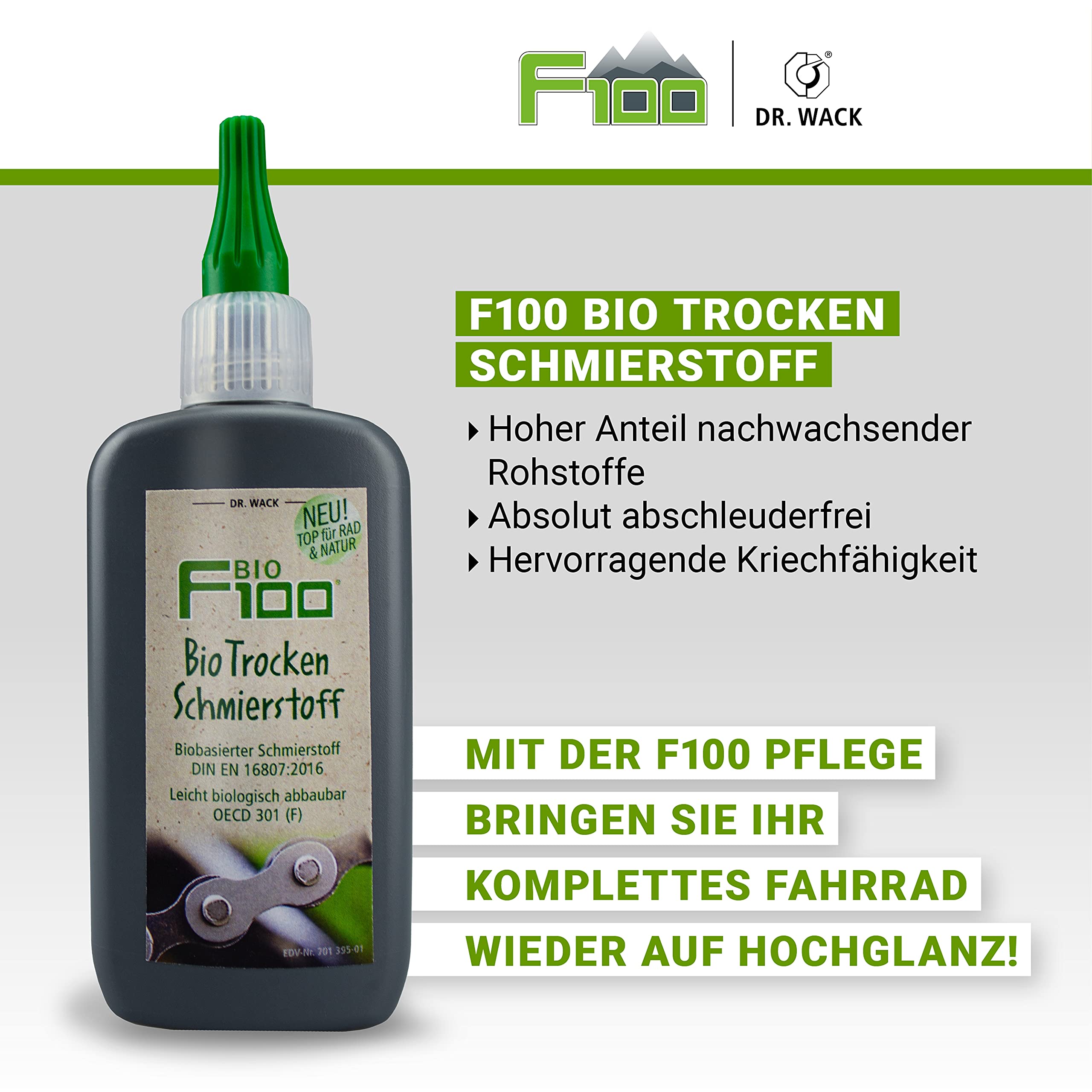 Dr. Wack - F100 Brosse Pour Chaînes De Vélo - Nettoyage Efficace Et