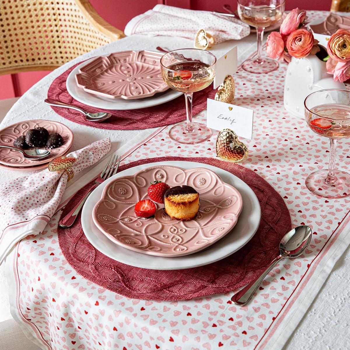 Juliska Jardins Du Monde Dessert/Salad Plate Assorted Set/4 - Blush