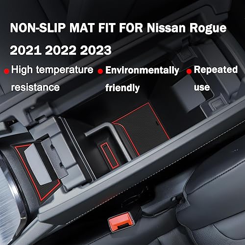 Miniatura 2 de SENSHINE Revestimientos personalizados para accesorios Nissan Rogue 2021 2022 2023 2024, portavasos, inserto de consola central, bolsillo de puerta,