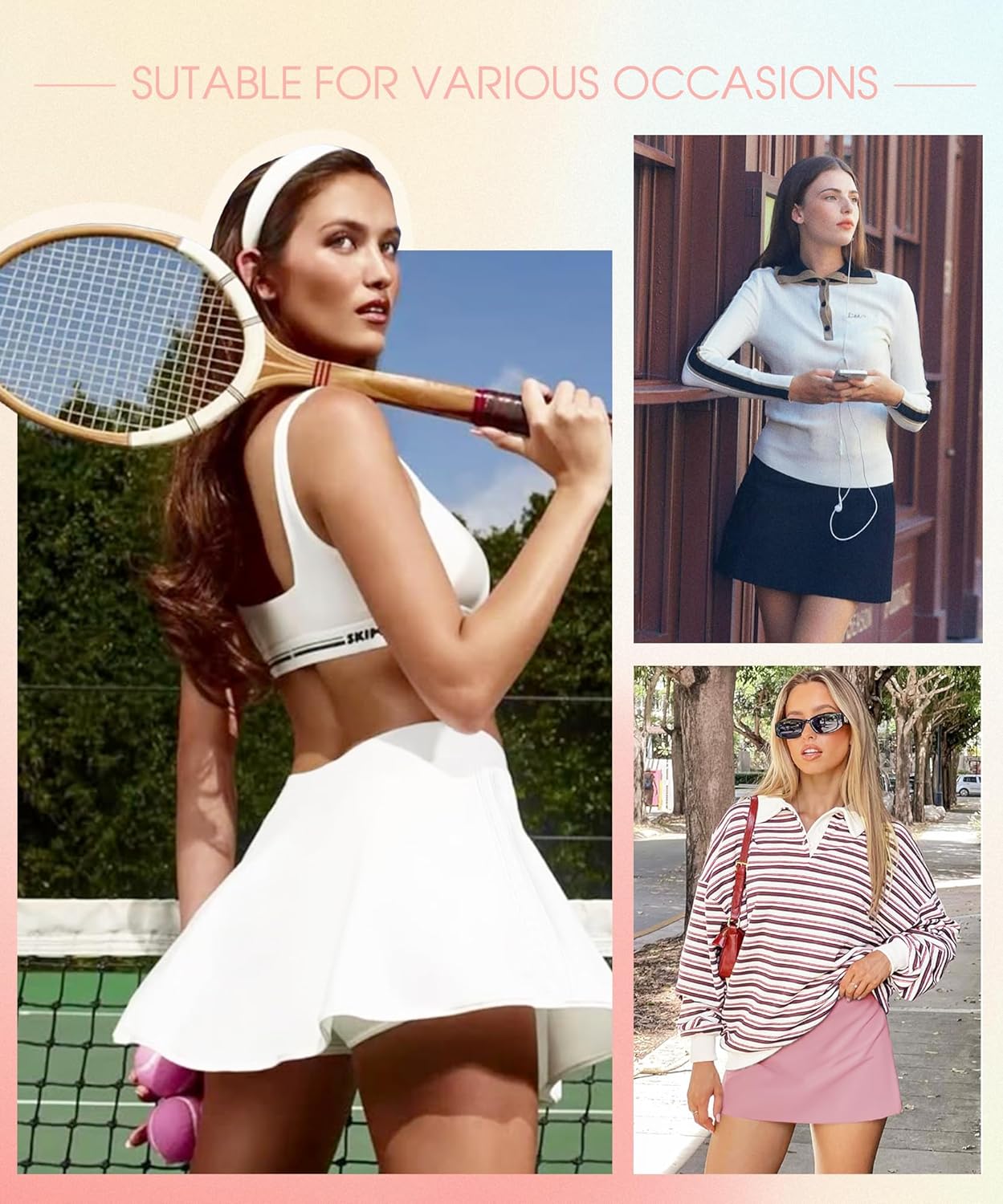 FULLSOFT Women's Tennis Golf Skirts with Pockets High Waisted Pleated Athletic Skorts Shorts for Pickleball Workout - Image 2