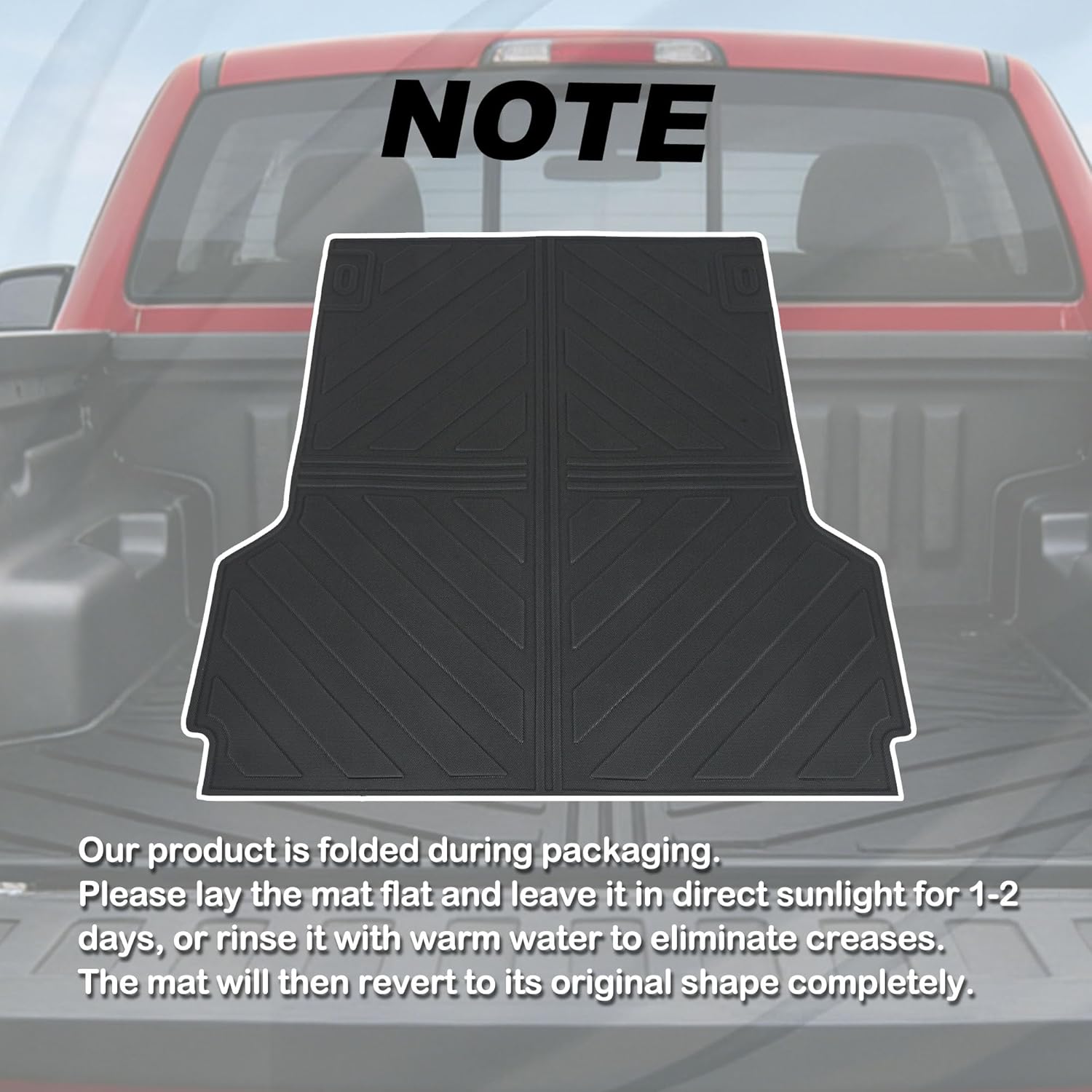 Dermon Bed Mat for 2022-2025 Ford Maverick Hybrid & Gasoline (Not fit Lariat w/ 2 Bumper sensors) Truck Bed Liner Custom Cargo Mat All Weather TPE Black