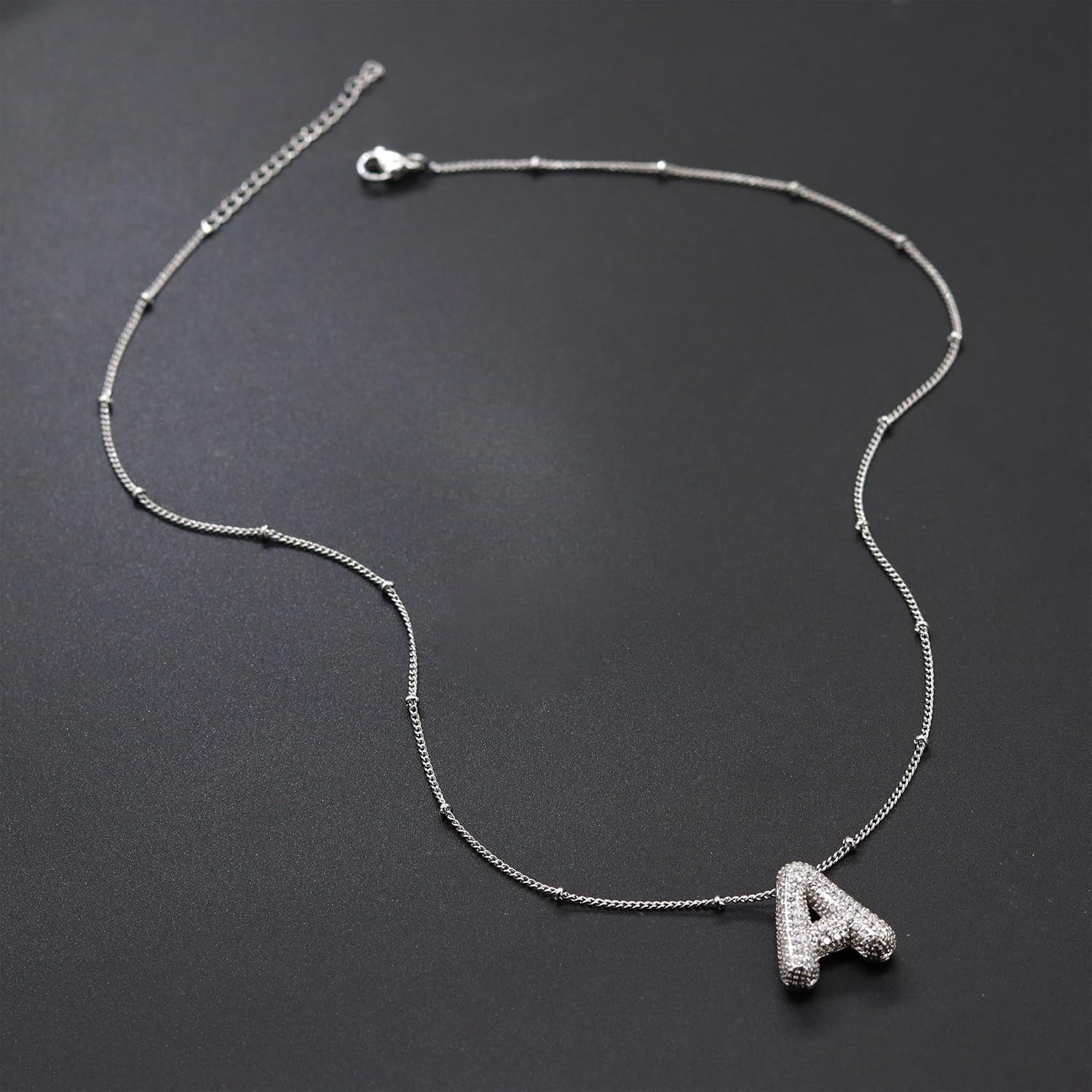 AILUOR Balloon Letter Necklace Gold for Women, Charm A-Z Balloon Initial Letter Pendant Zirconia Inlaid Necklaces Chunky Alphabet Name Pendant Necklace Personalized Gifts Jewelry - Image 6
