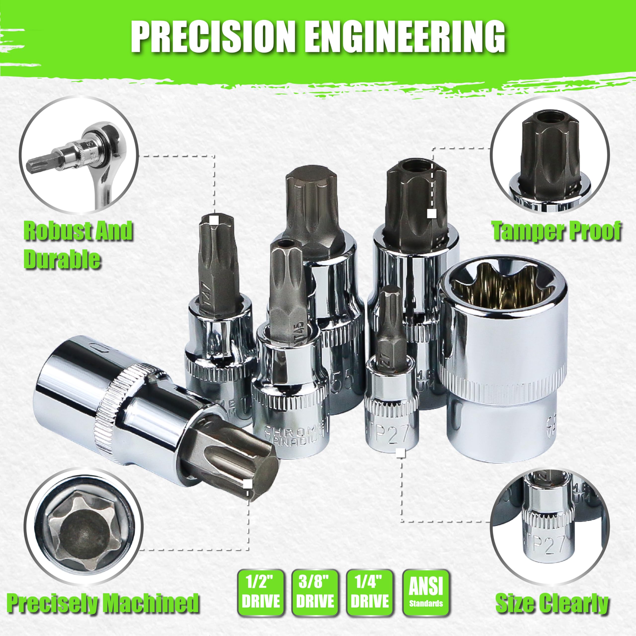 トルクスビットソケットセット CRV鋼製 23点セット