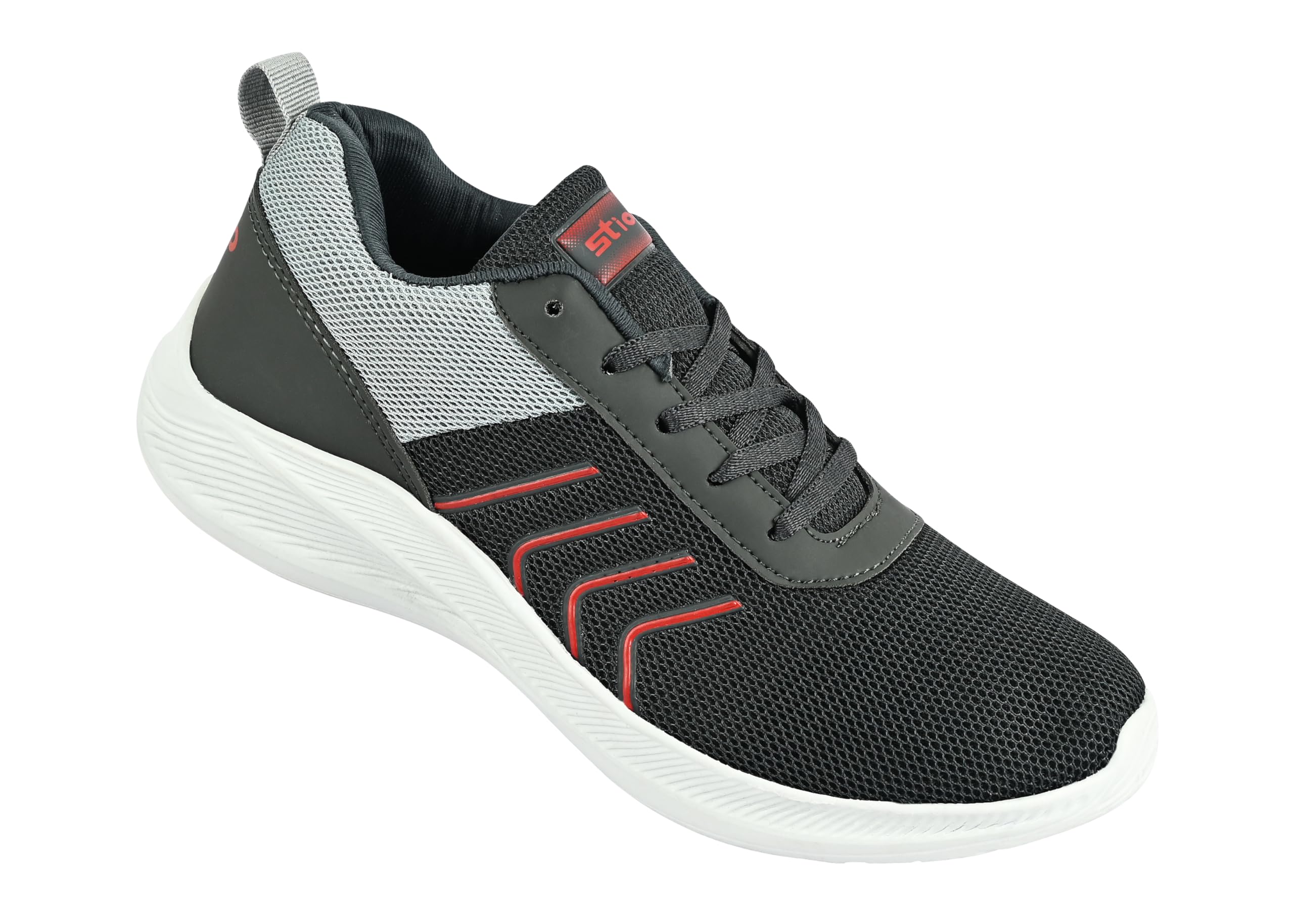 Stio ECO-10 Sports Shoes for Men | Running, Walking, Gym Shoes | Lightweight and Comfortable | Sneaker Shoes for Men | Ideal for Mens & Boys Grey-Red (B0DFTXK7RJ) Amazon Price History, Amazon Price Tracker