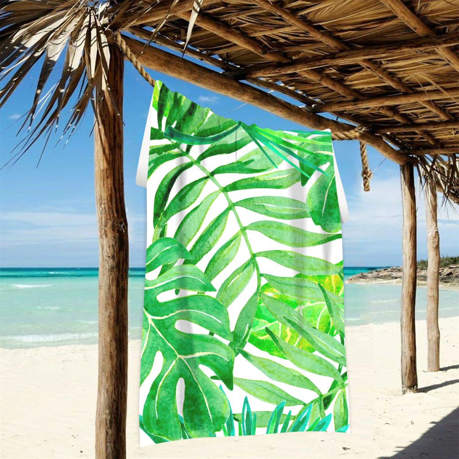Tropical Palm Beach Towel - Quick Dry Microfiber, 52x32 Inches, Super Soft & Absorbent For Travel - View #10