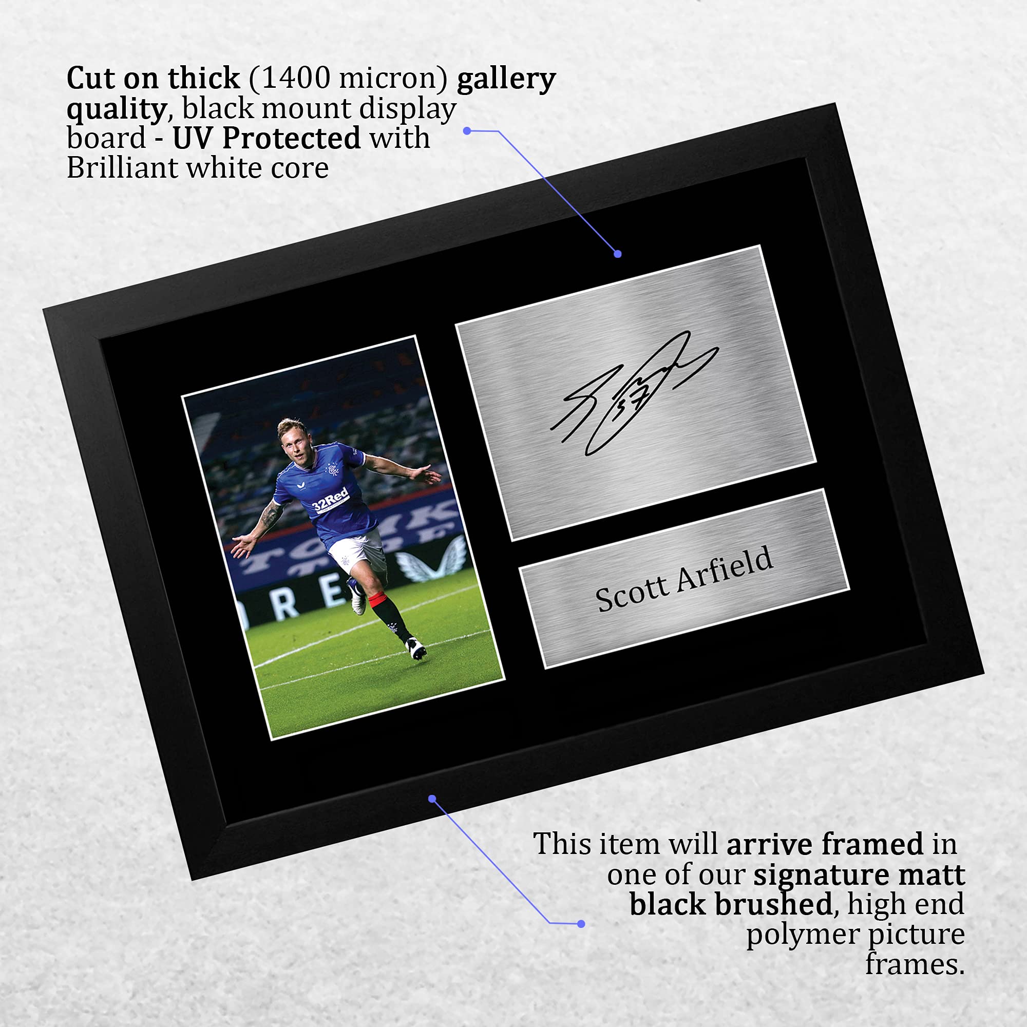 HWC Trading Foto Stampata Con Firma Di Scott Arfield (Rangers) – Formato A4 – Cimelio Per Tifosi