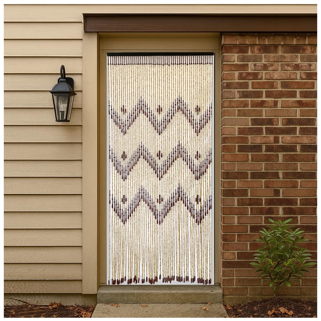 Acomoda Textil – Cortina para Puerta de Madera 90x195 cm para Terraza, Jardín, Balcón y Patio. Panel con Barra Resistente Interior y Exterior Antimoscas e Insectos de Facil Instalación. (Kato)